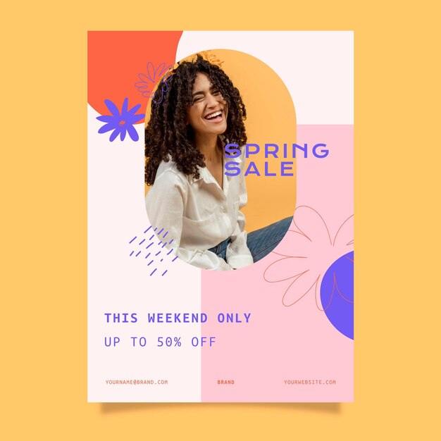 Spring sale flyer template