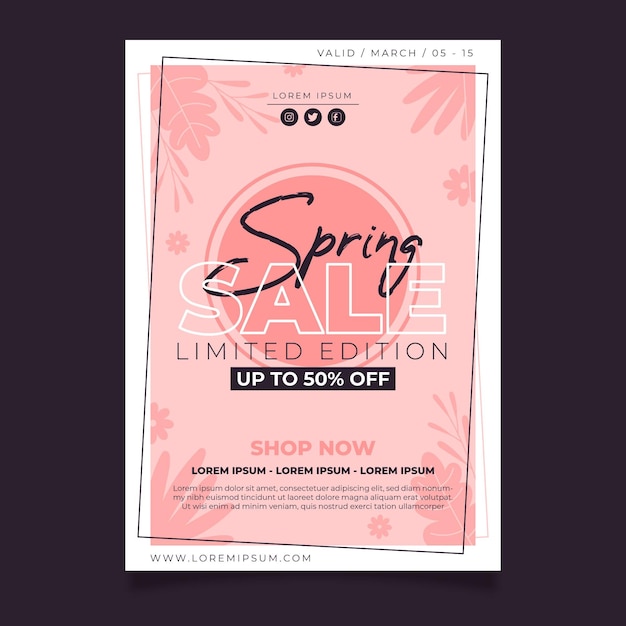 Spring sale flyer template