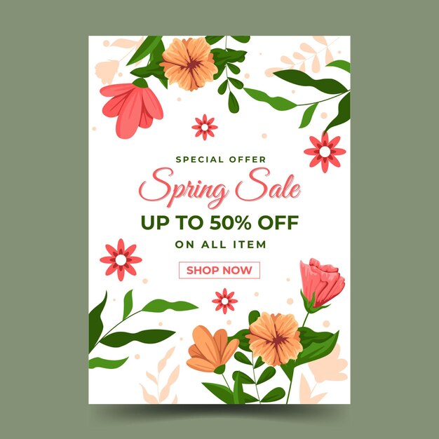 Spring sale flyer template