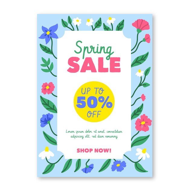 Spring sale flyer template