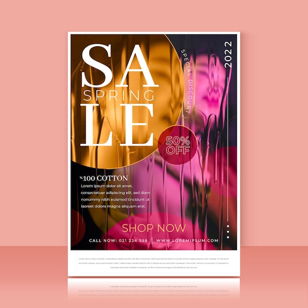 Free Vector spring sale flyer template