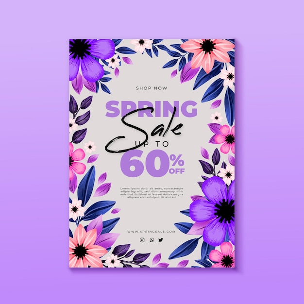 Spring sale flyer template