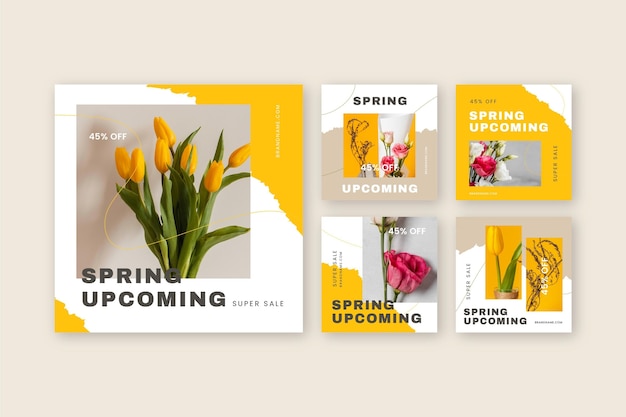 Free Vector spring sale instagram post