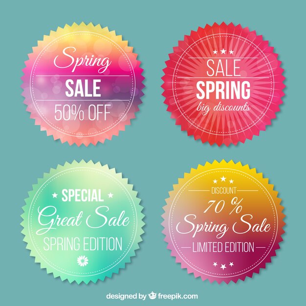 Spring sale round badges 