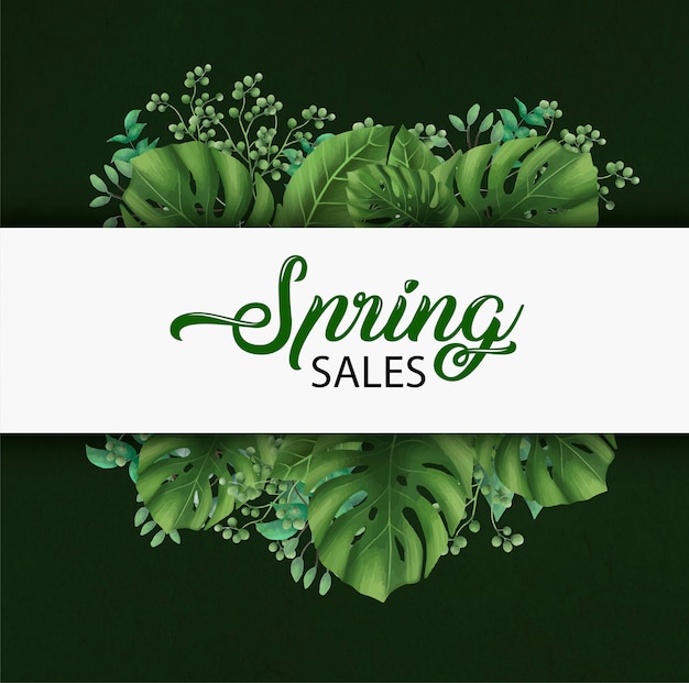 Free Vector spring sales banner template