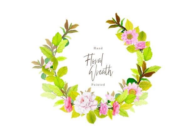 spring summer floral wreath illustration