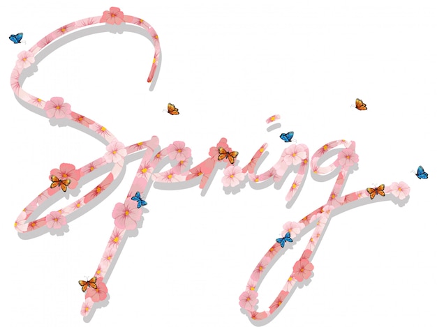 Free vector a spring text lettering