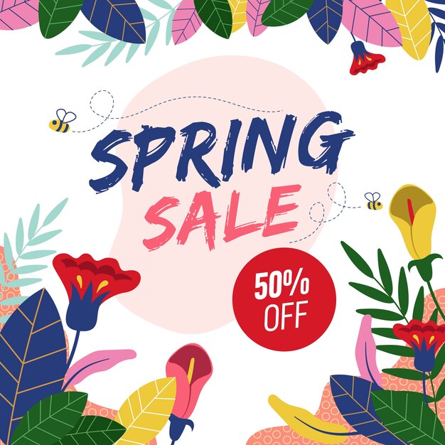 Springtime sales flat design