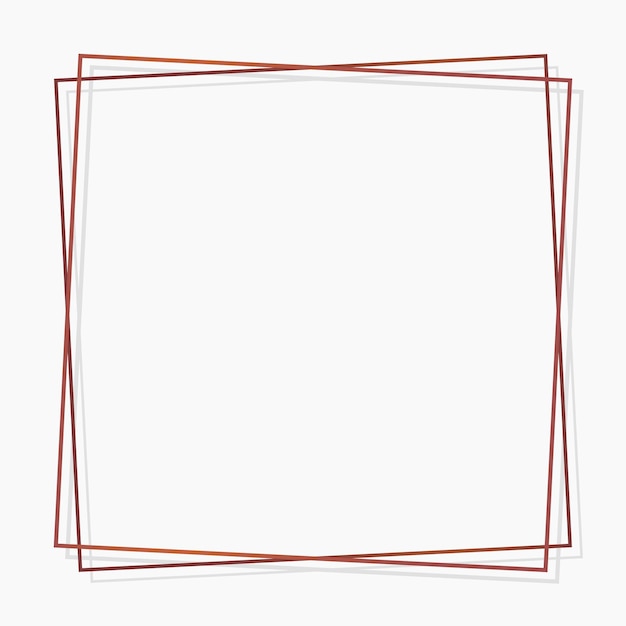 Square bronze frame on white background vector