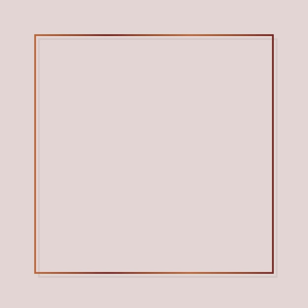 Free Vector square copper frame on a blank background vector