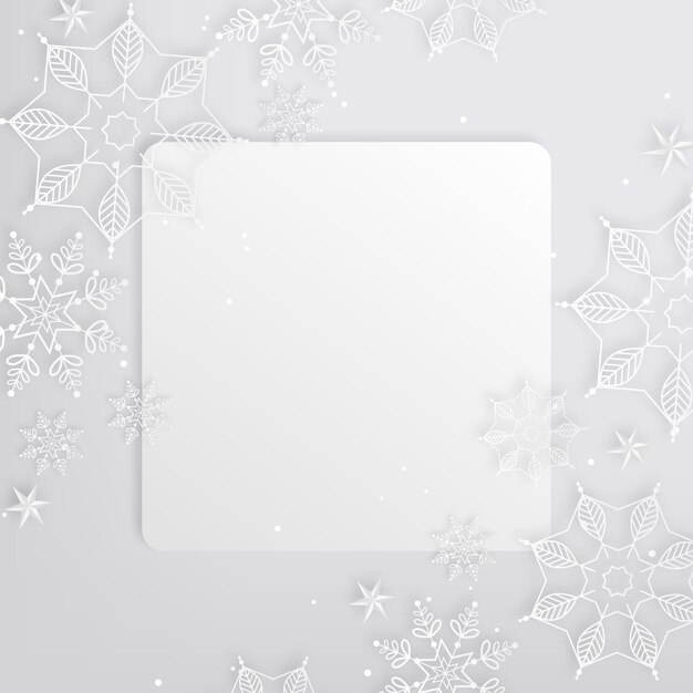 Square copy space winter background in paper style