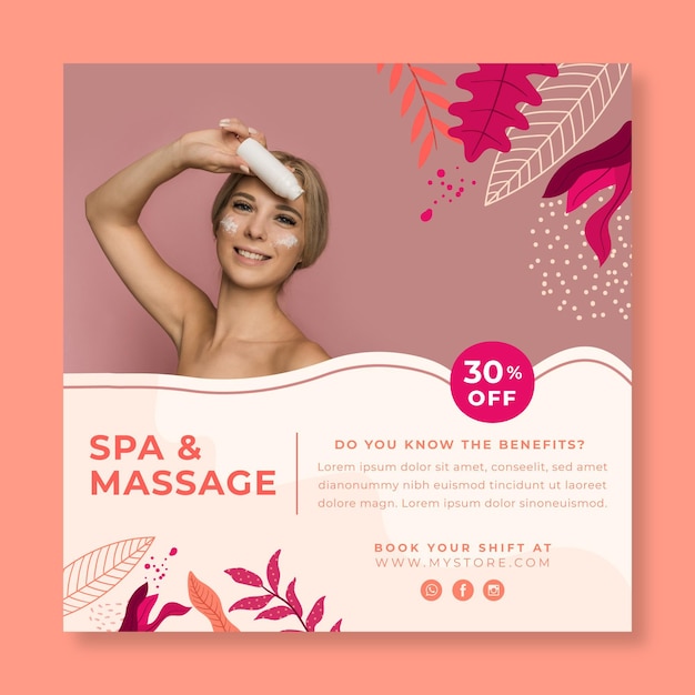 Free Vector square flyer for beauty salon