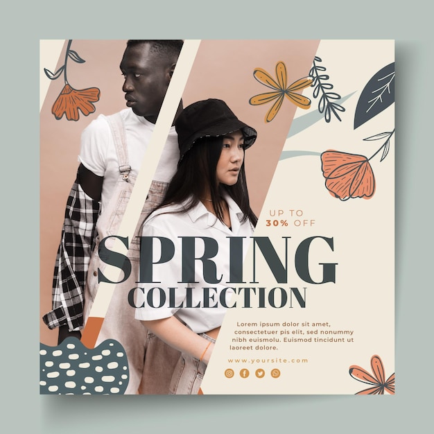 Square flyer for spring fashion sale