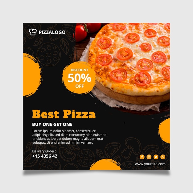 Free Vector square flyer template for italian food restaurant