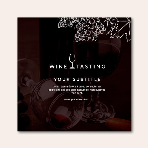 Square flyer wine tasting template