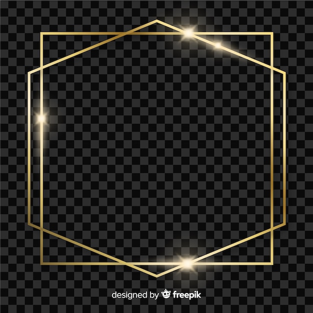 Square and hexagon golden frame