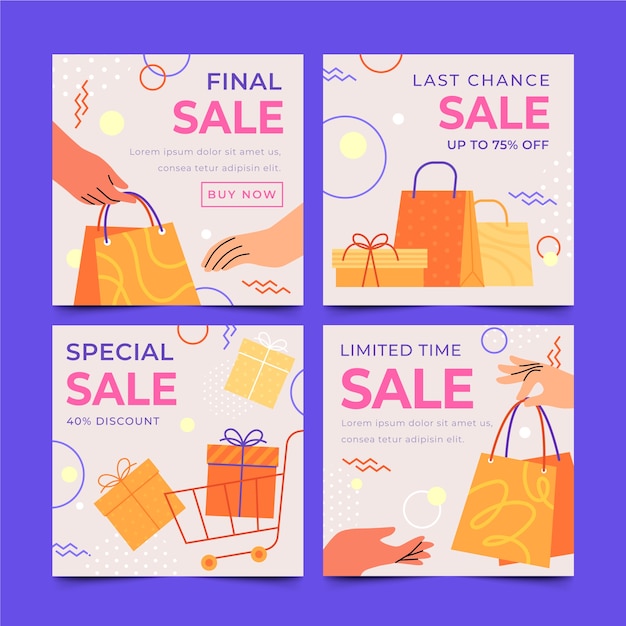 Free Vector square sale banner design