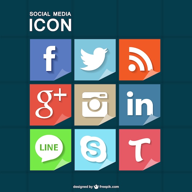 Free vector square social media icons