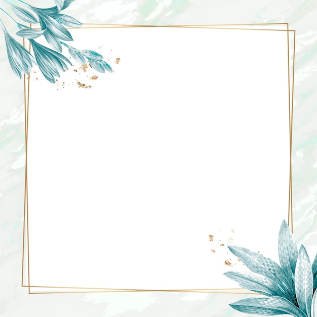 Free vector square vintage leaves frame design vector