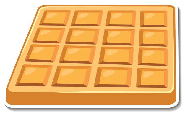 Square waffle sticker on white background