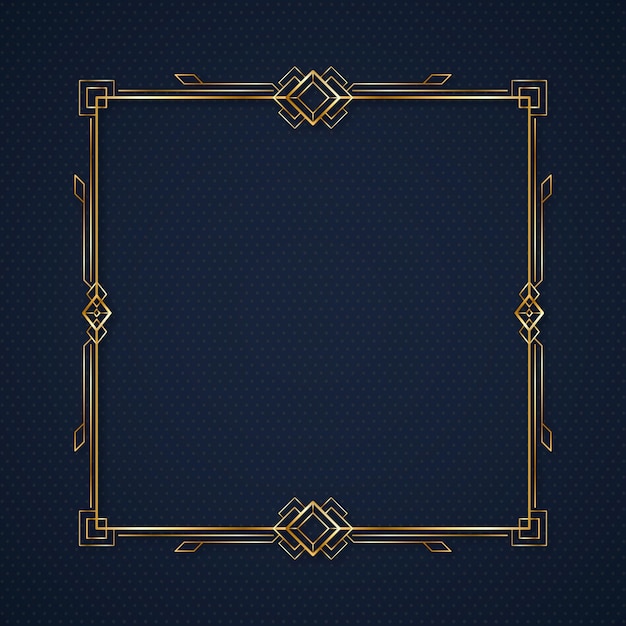 Free vector squared gradient golden luxury frame