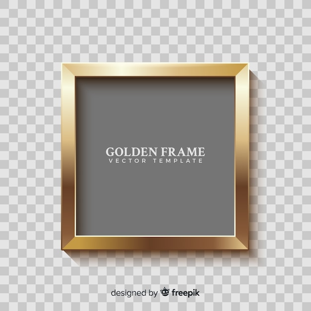 Squared realistic golden frame