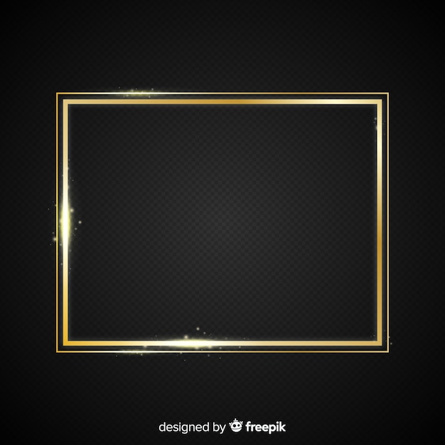 Squared realistic golden frame