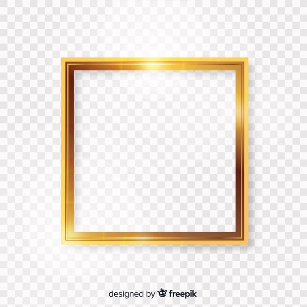 Squared realistic golden frame