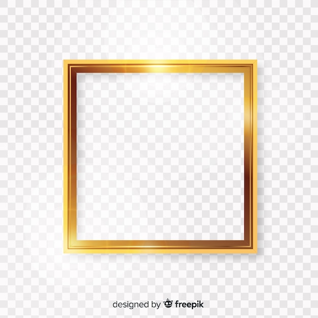 Squared realistic golden frame