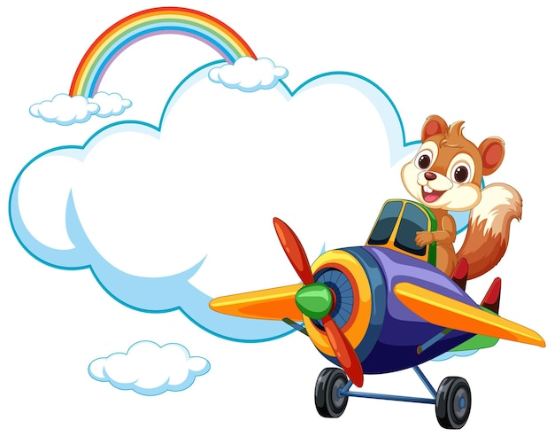 Free Vector squirrel pilot adventure in the sky