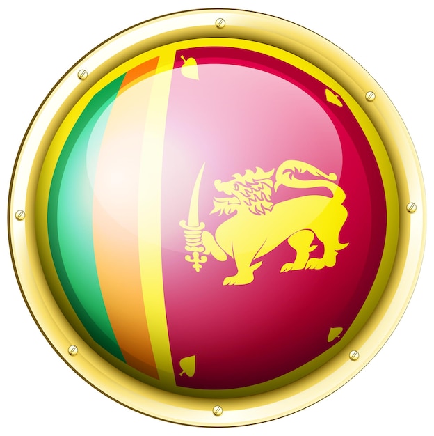 Sri Lanka flag on round icon