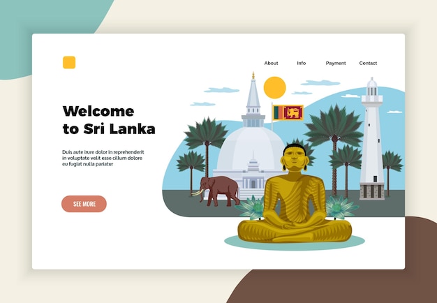 Free Vector sri lanka tourism landing page template