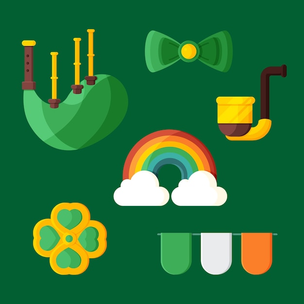 Free Vector st patrick day element collection