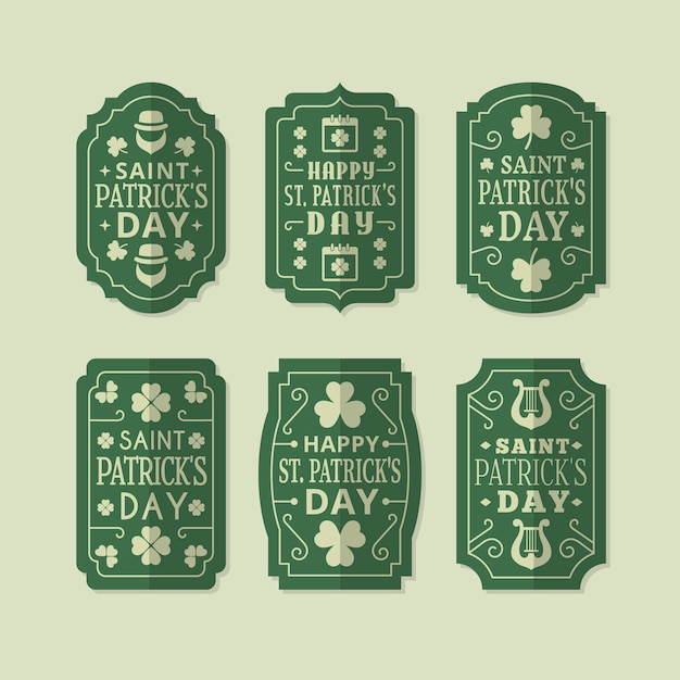 St. patrick's day badge collection in vintage style