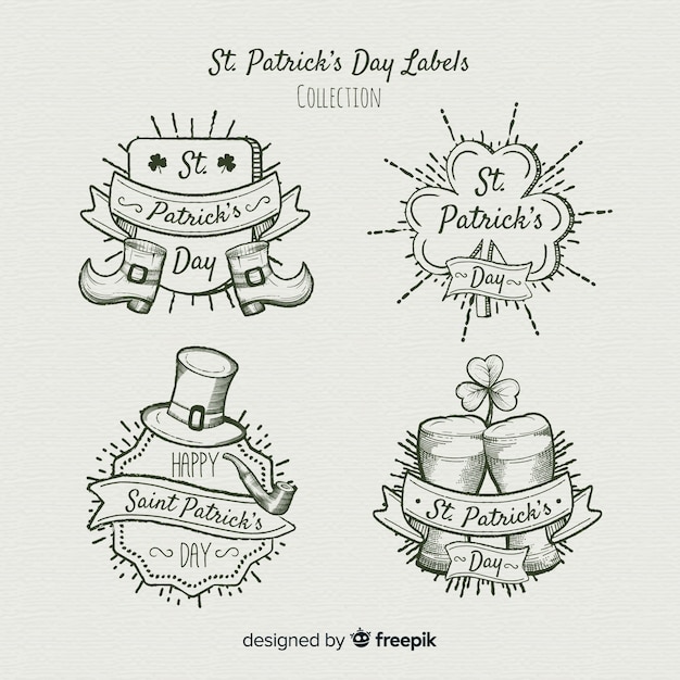 Free vector st. patrick's day badge collection