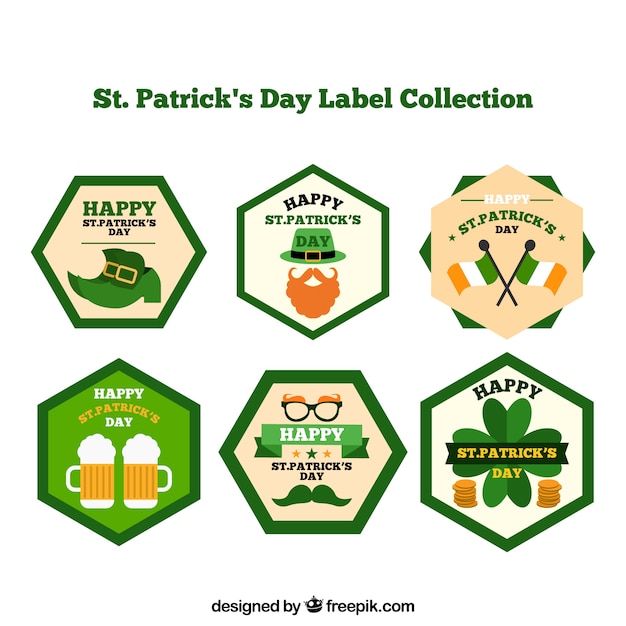 Free Vector st. patrick's day badge / label collection