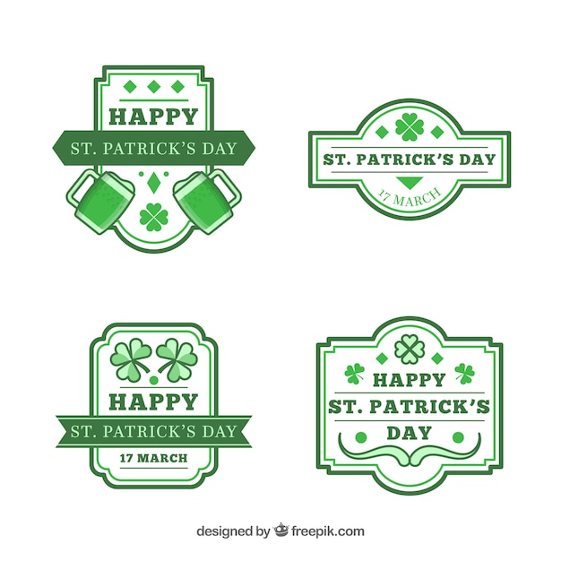 Free Vector st. patrick's day badge/ label collection