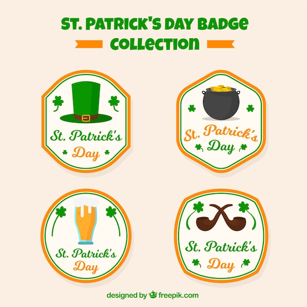 Free Vector st. patrick's day badge / label collection