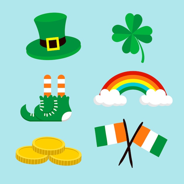 St. patrick's day element collection in flat design