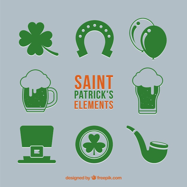 Free vector st. patrick's day element collection