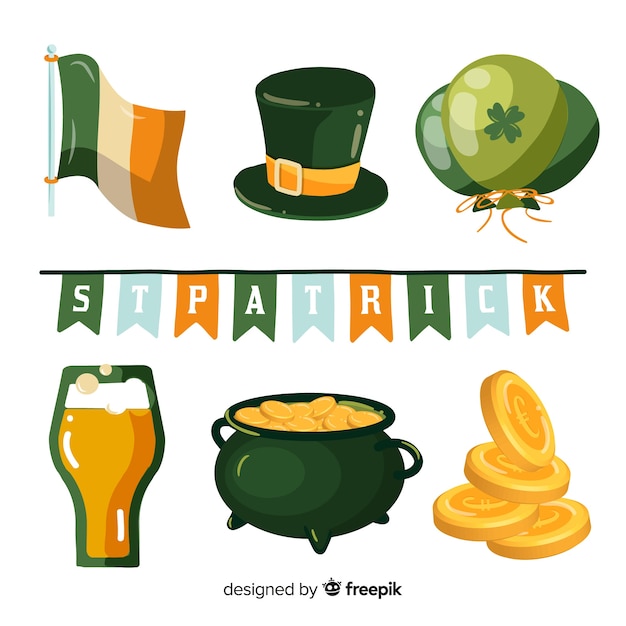 Free Vector st. patrick's day element collection