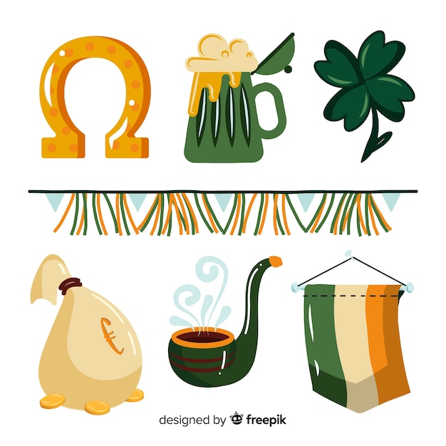 Free Vector st. patrick's day element collection