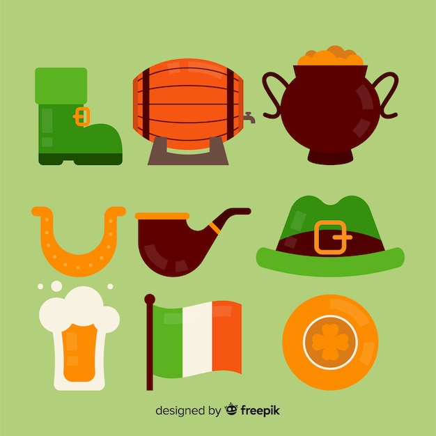 Free Vector st. patrick's day element collection