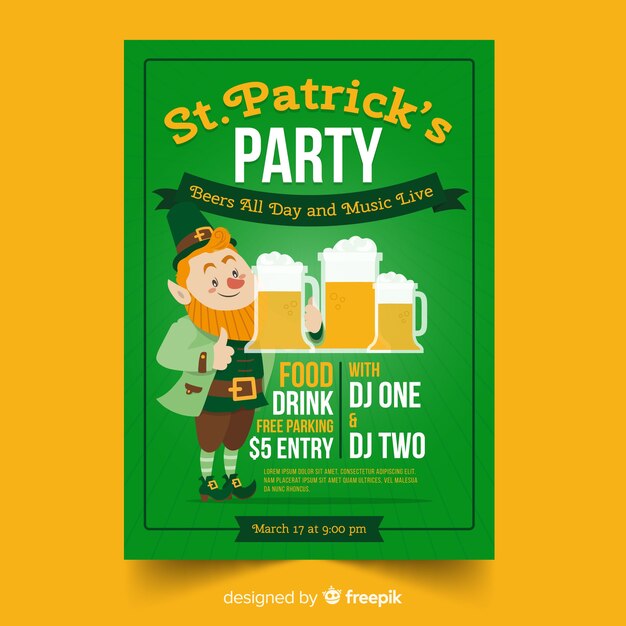 St. patrick's day flyer party template