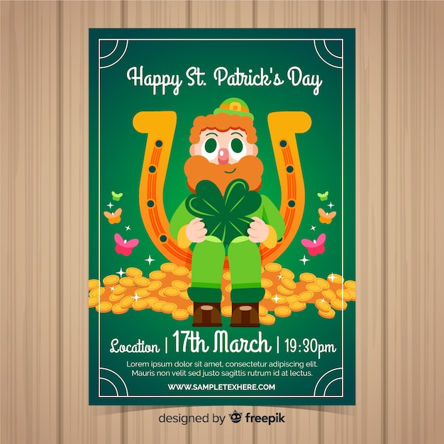 Free vector st. patrick's day flyer template