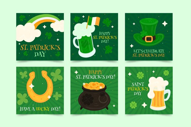 St. patrick's day hand drawn social media stories