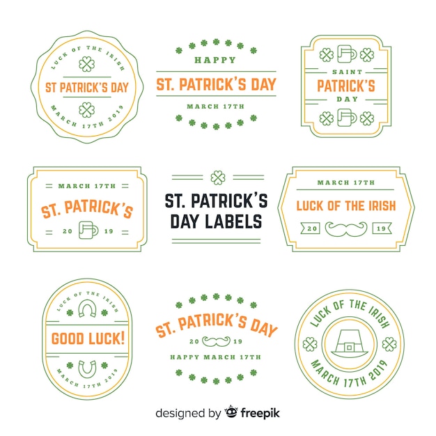 St. patrick's day label collection