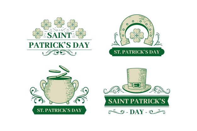 Free Vector st. patrick's day label pack