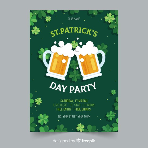 St patrick's day party flyer