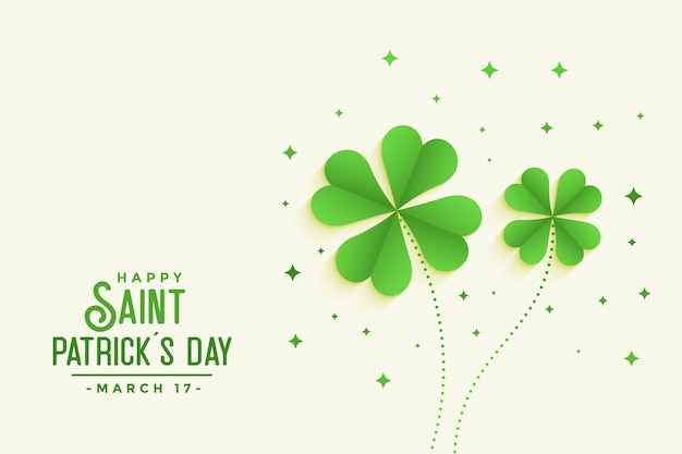 Free Vector st patricks day four petal clover leaves background